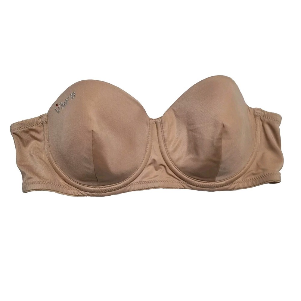 Lyouna Vibre Bra 34 B Underwire Padded Beige Strapless NEW